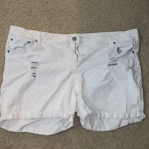 White Jean Shorts